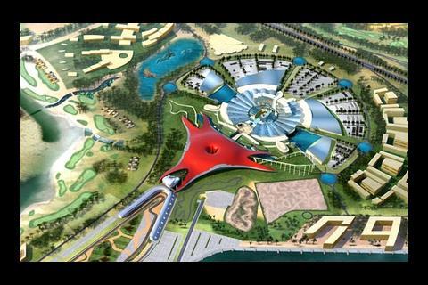 Ferrari World is the centrepiece of the Yas Island development, which also contains residential, retail and leisure facilities including a Formula 1 racetrack